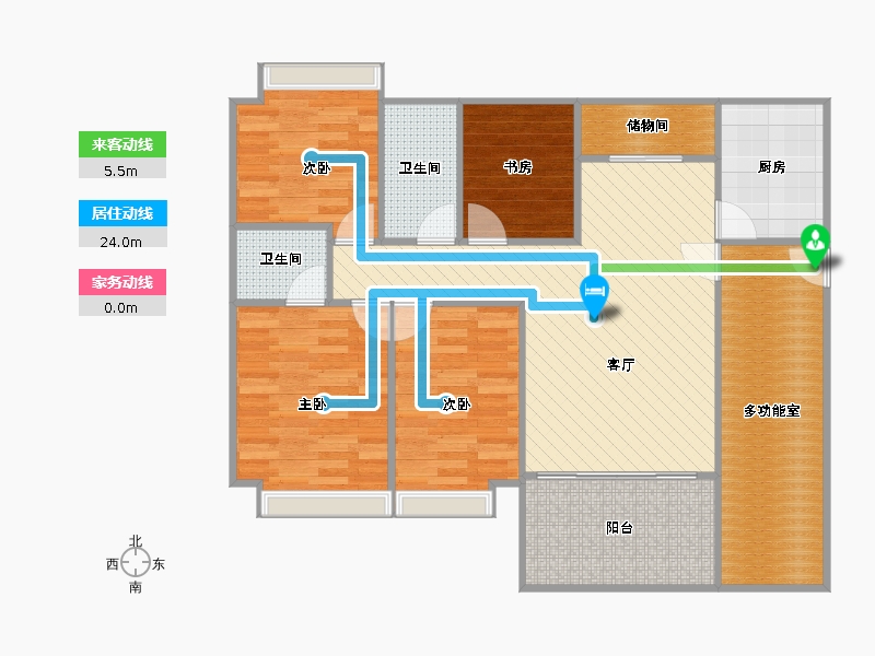 博罗新城建业金域华府4室1厅1卫2厨144.00㎡户型图