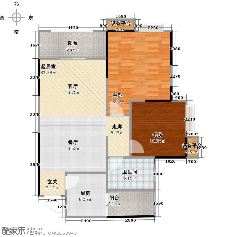 珠江太阳城(二期)房型: 二房; 面积段: 66.23 -90.15 平方米;户型