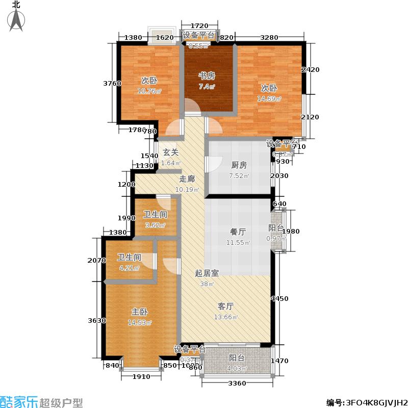 彩虹城4室0厅2卫1厨145.00㎡户型图