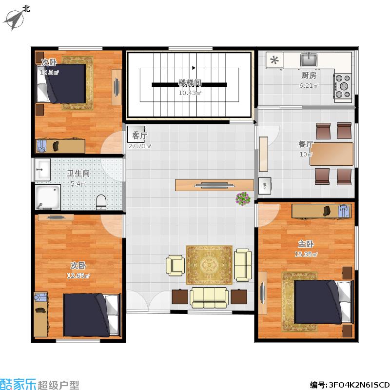 11×10米户型图,10米×11米农村户型图 11米乘10米的户型图