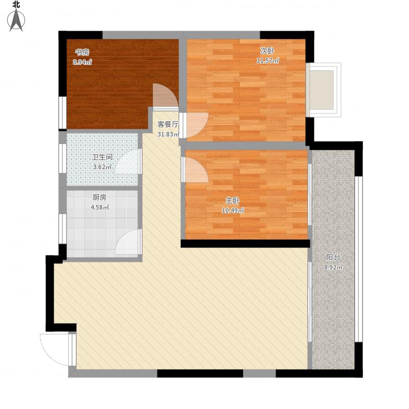 户型设计 御景湖城d2户型 宁夏 银川 御景湖城 套内面积:79.