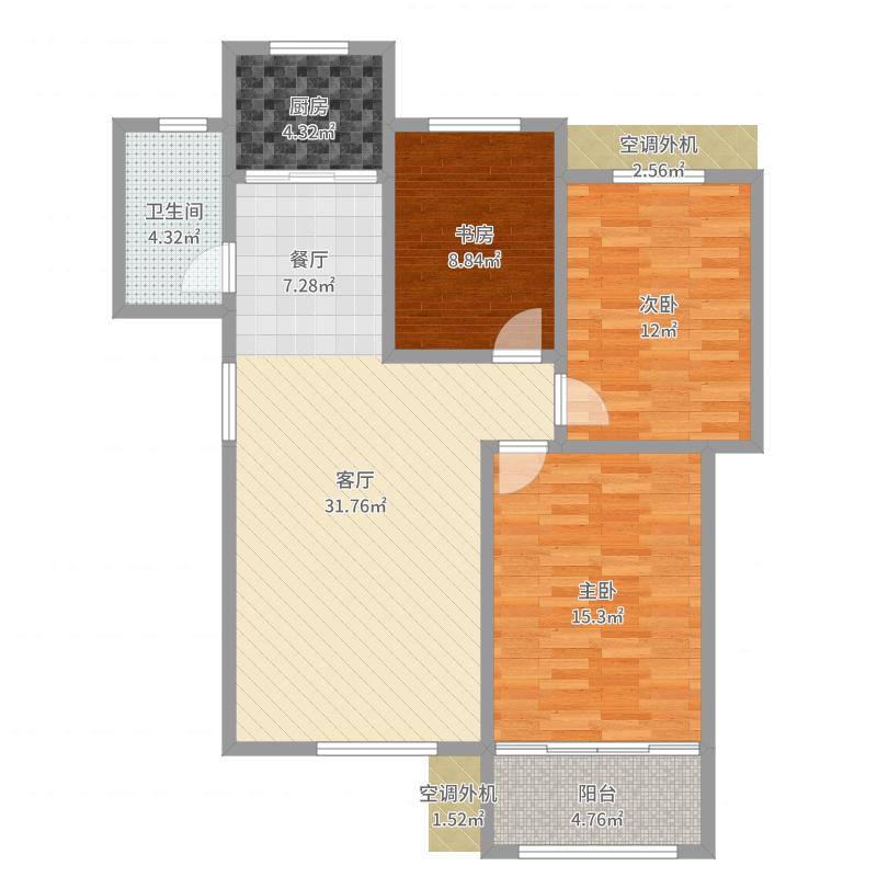 三室一厅105平方户型图大全,装修户型图,户型图分析