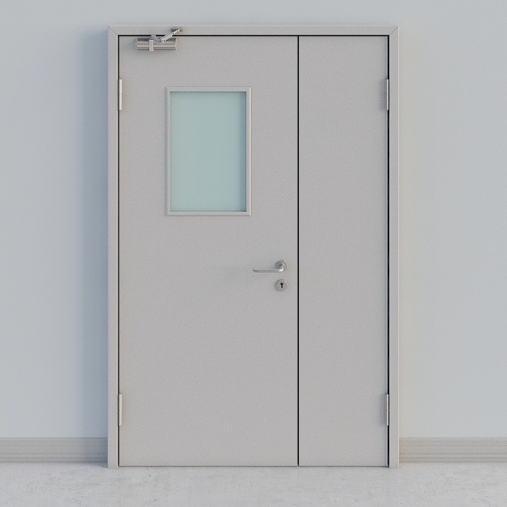 Transitional Modern Industrial Exterior Doors,Gray