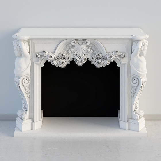 French white fireplace fireplace
